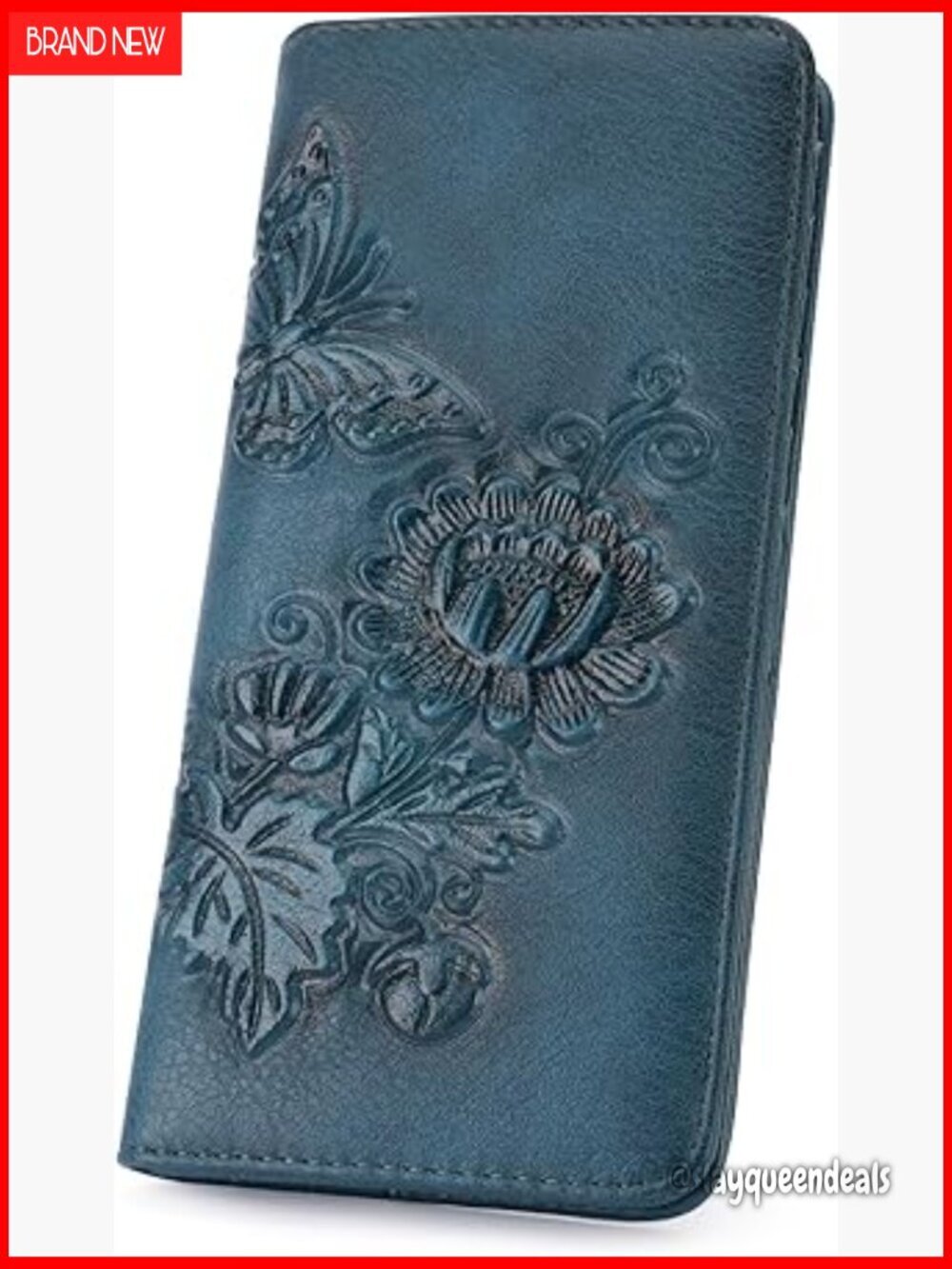 Ultra Slim RFID Vegan Leather Wallet with 11 Card Slots and Zippered Pocket